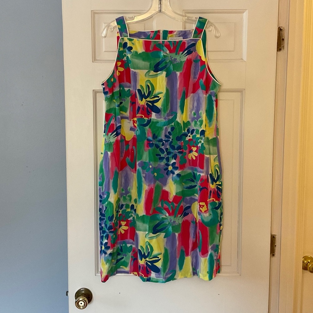 VTG Young Hawaii Sundress Hawaiian Aloha Dress Multicolor Size L Vacation Travel